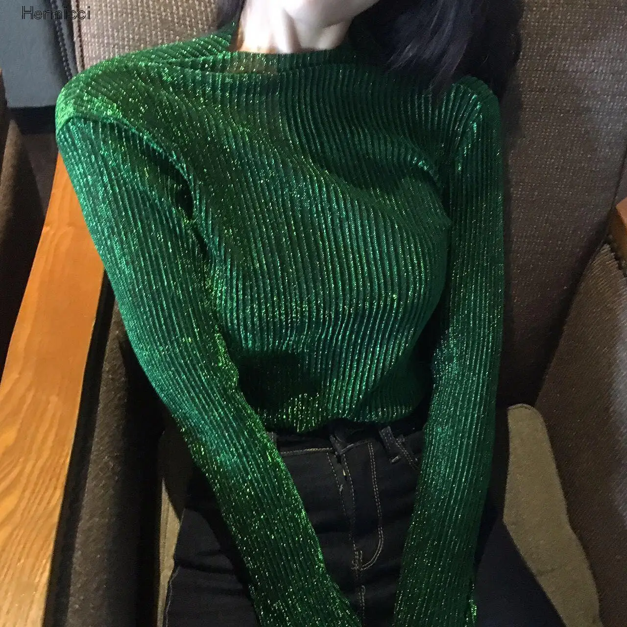 Tumblr Camisetas South Korea Autumn Spring Long Sleeve Show Thin...