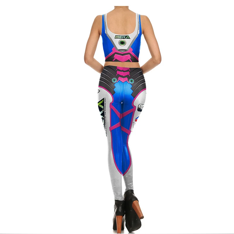 Женский костюм для косплея Game OW Sexy D. VA летние обтягивающие топы и штаны в стиле