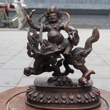 Xd 002675 " Тибет Буддизм Красный Бронзовый Белый Jambhala Сядьте на Дракон Богатства Статуя Будды