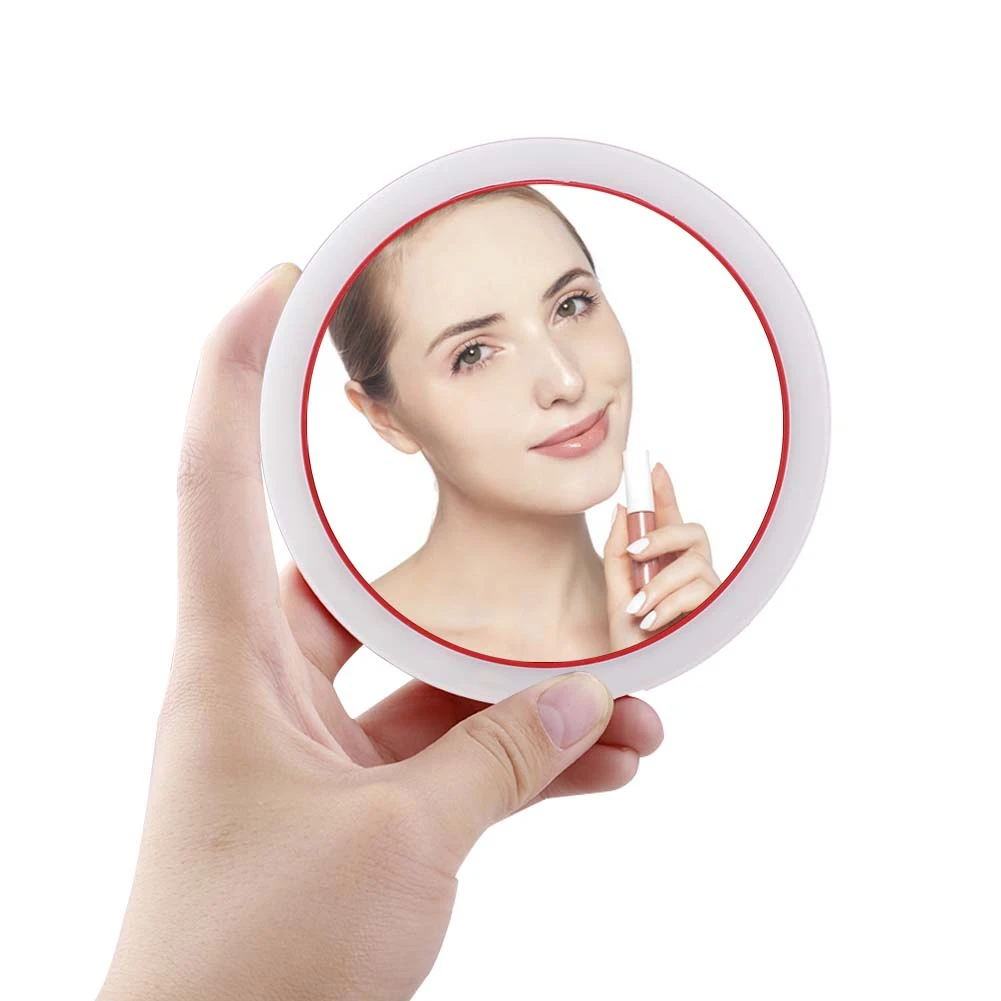 

Makeup Multifunctional Cosmetic Mirror Portable LED Wireless Charging Base Hand Small Portable Pocket Vanity Lighted