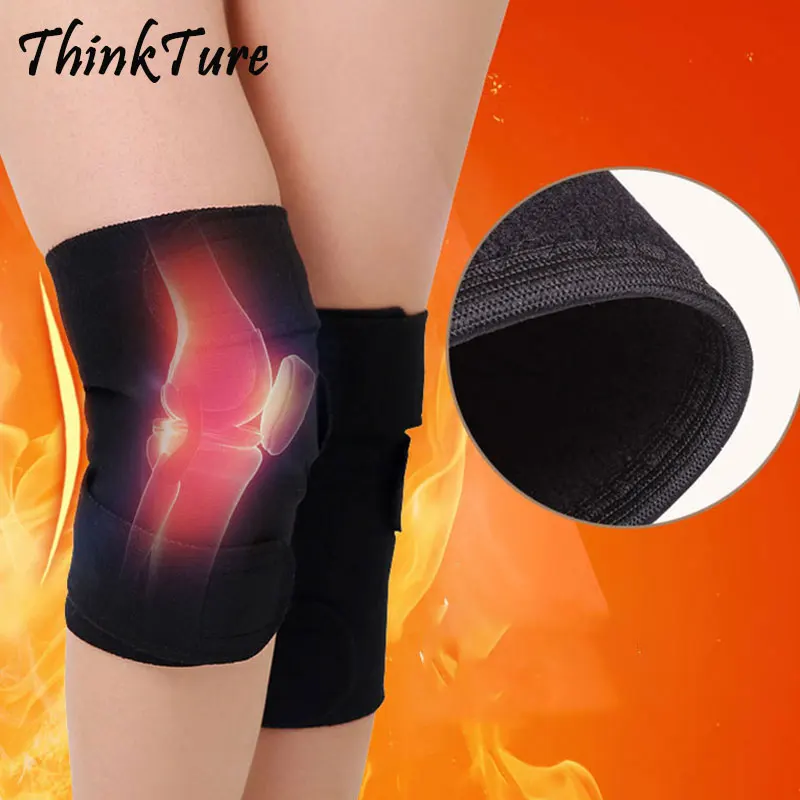 

1 Pair Magnetic Therapy Sports Knee Pads Support Large Range Self Heating Knee Brace Pads Belt Protector Kneepad Relieve Pain