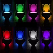 Ночной светильник, сенсорная Туалетная лампа, 8 цветов, подсветка унитаза, светодиодный светильник, ночник, PIR умный Ночной светильник, лампа для детей