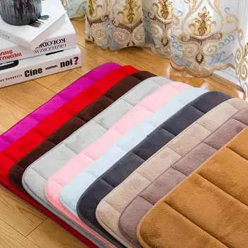 

New 40x60cm Polyester Bath Mats Bathroom Rug Non-Slip Bath Mats Absorbent Floor Mat Rectangle Kitchen Door Floor Mat Carpet