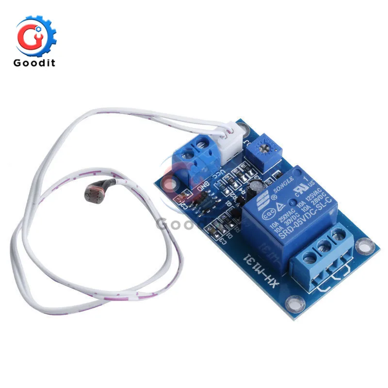 XH-M131 DC 5V/DC 12V 10A Relay Module Light Control Switch Photoresistor Detective Sensor Relay Board Brightness Control Module