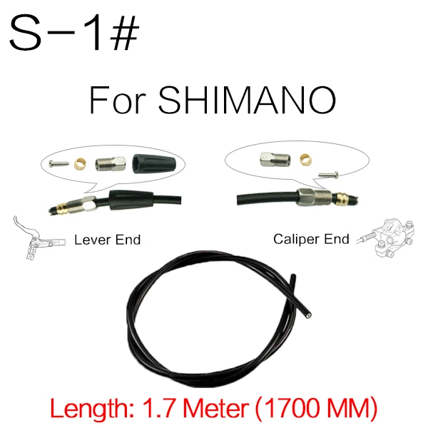 Гидравлический шланг дискового тормоза с иглой, оливковым и банджо набор, для SHIMANO, AVID, SRAM, FORMULA и Magura гидравлический тормоз - Цвет: S-1 1.7 Meter