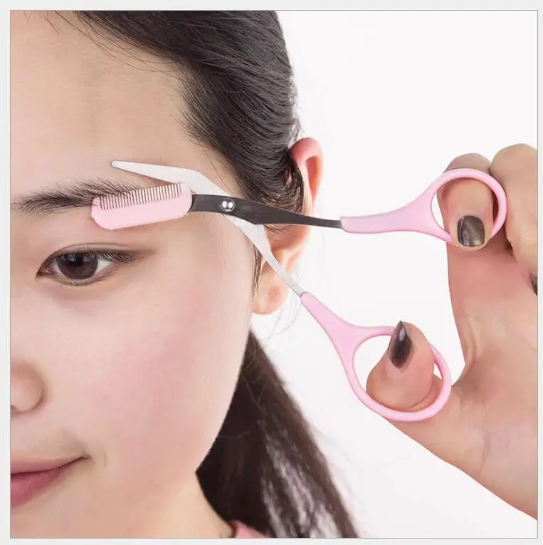 

2018 latest comb eyebrow scissors small comb cut eyebrow knife eyebrow knife eyebrow trim tool