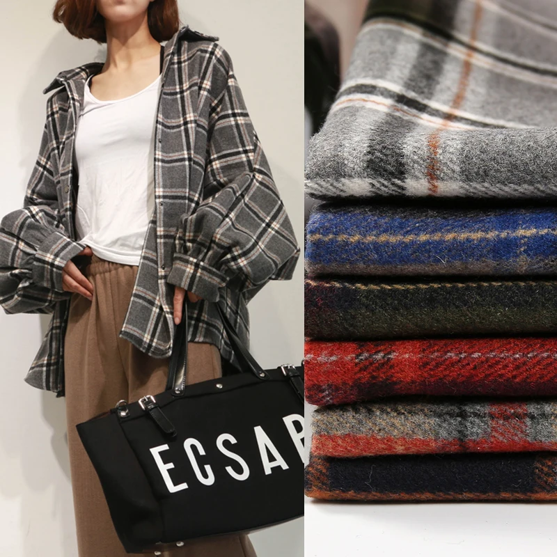 

1 Meter Winter 30% Wool 70% Thickness Polyester Woolen Fashion Fabric Warm for DIY Tailor Coat Clothing Cloth England Style