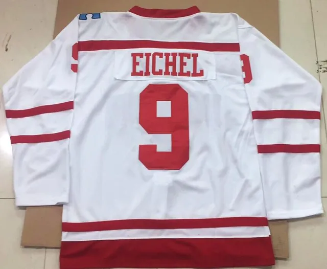 9 JACK EICHEL BOSTON UNIVERSITY HOCKEY JERSEY Embroidery Stitched