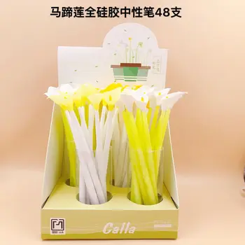 

48pcs Creative Stationery Student Pen Cartoon Flowr Gel Pen Full Needle Black Ink Pen School Supplies Office Supplies 0.5mm