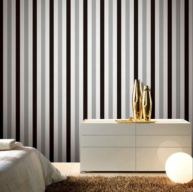 Brief Silver Black White Striped Wallpaper Metallic Vintage Wall Brief Silver Black White Striped Wallpaper Metallic Vintage Wall Paper Feature Lined Plain Modern Roll Wp507