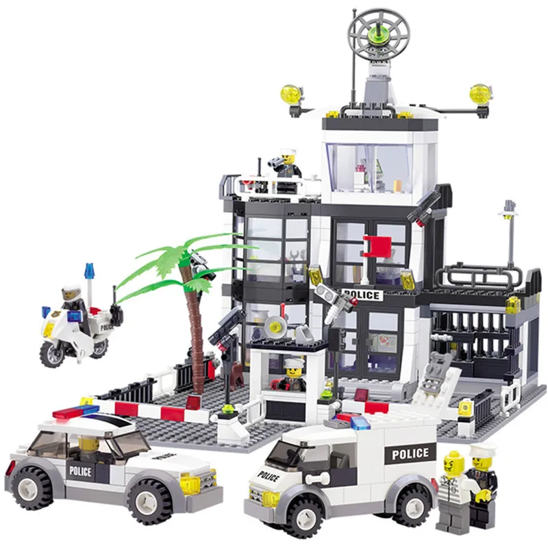 

631 Pcs City Police Station 6725 Building Blocks Action Figure Baby Toys Children Building Bricks