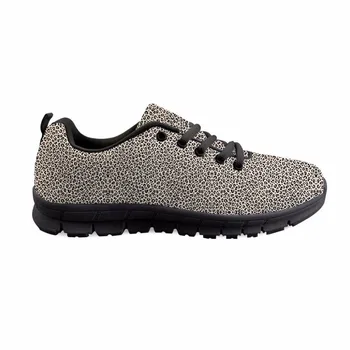 

Leopard BLACK and WHITE Printed Women's Flats Shoes Lace-up Comfortable Breathable Casual Shoes Woman Flat Shoes Girl Punk rock