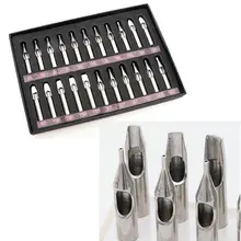 Besta 22 шт./компл. полные размеры трубки обычные хирургические наконечники набор пистолет для татуировки ручка 304 колпачки для татуажа из нержавеющей стали советы