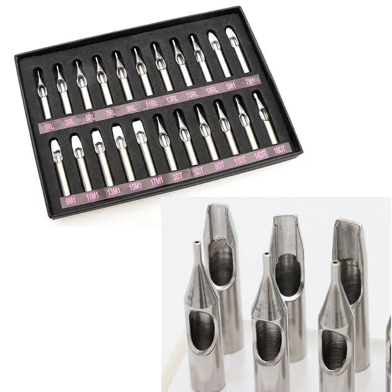 

Besta 22pcs/set Complete Sizes Tube Regular Surgical Tips Set Tattoo Gun Needles Grip 304 Stainless Steel Tattoo Nozzle Tips