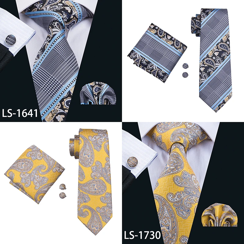 Мужской Галстук Пейсли 100% шелковый галстук Gravata Neckwear Barry. Wang модный набор галстуков для мужчин формальная Свадебная вечеринка бизнес США-1610