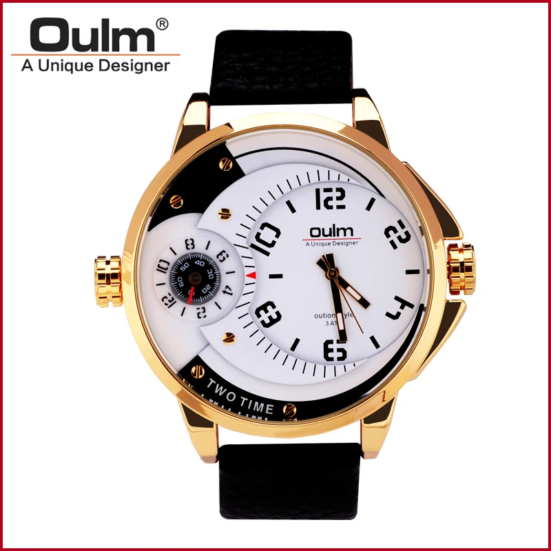 font b Oulm b font HP3706 Clock font b Luxury b font Gold Watch Men