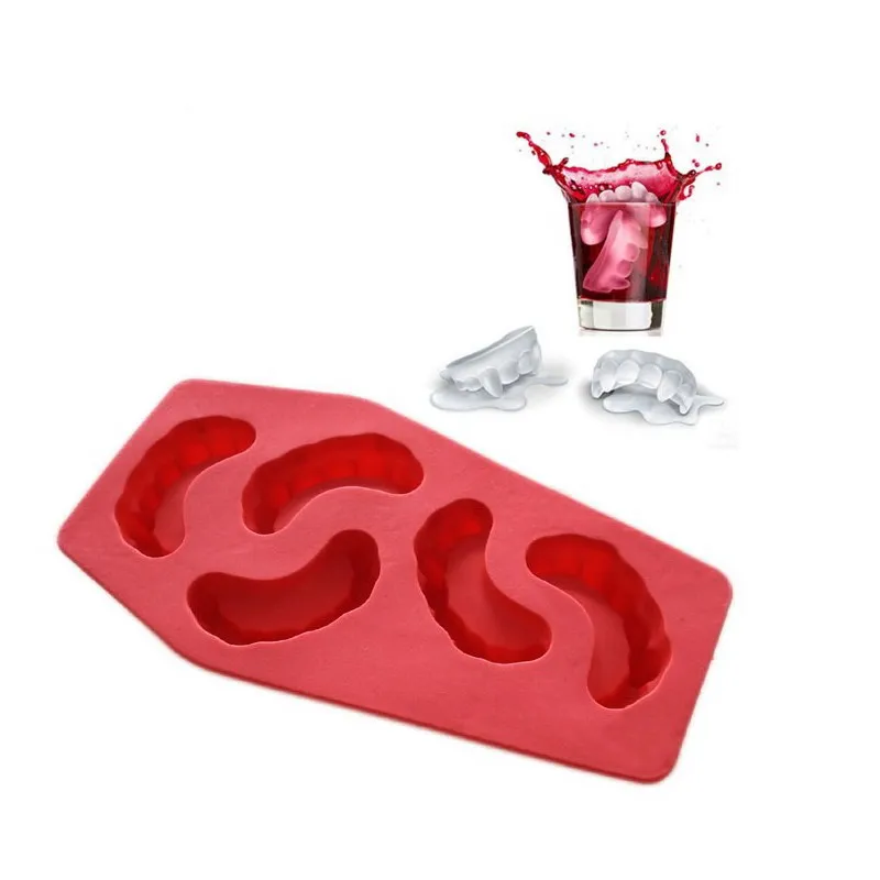 Vampire Teeth Shape Ice Cube Tray Molds Silicone Mold Cooking Tool Cookie Cutter Ice Trays Ice