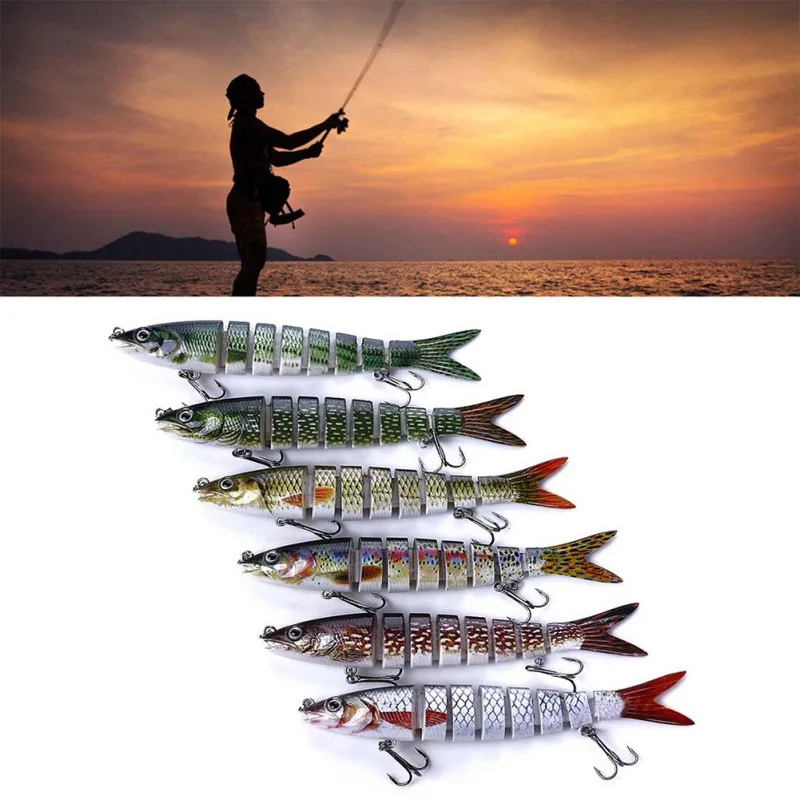 Реалистичная рыболовная приманка 8 сегментов Swimbait Crankbait тяжелая медленная 18 г 13