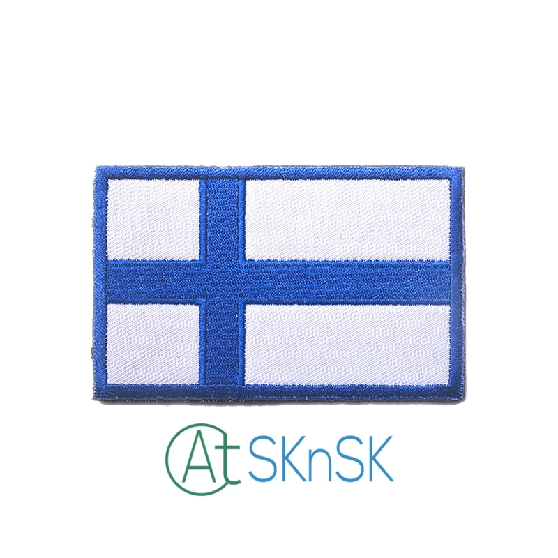 

1PC's FLAG PATCH PATCHES FINLAND FINNISH SEW ON COUNTRY EMBROIDERED WORLD FLAG APPLIQUE