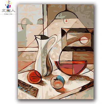 

coloring by numbers dining-table Abstract painting by numbers pictures on canvas painting for living room decor hoom wall modern
