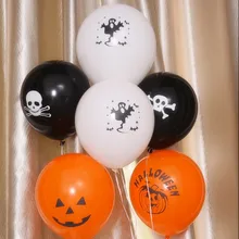 Горячие 50 шт. Новое поступление Хэллоуин воздушные шары праздничные украшения макет местности толстый террор Черный Оранжевый Белый воздушные шары