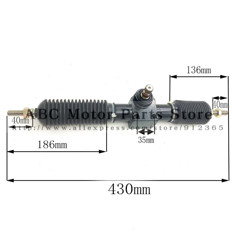 430 мм M10 полный стальной усилитель рулевого управления, зубчатая рейка в сборе, подходит для DIY, Китай, гольф, картинг, багги, картинг, ATV UTV, запчасти для велосипедов