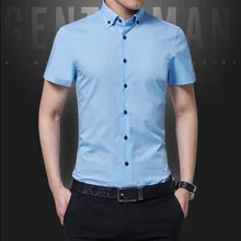 1 шт., мужские рубашки большого размера, приталенные,, Осенние, из чистого хлопка, тонкие, однобортные, мужские рубашки, облегающие Рубашки, Топы для мальчиков