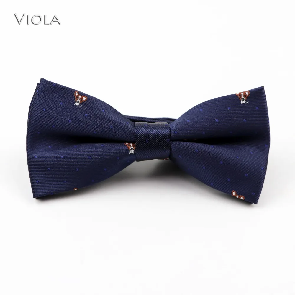 Lovely Corgi Teddy Doggy Jacquard Bowtie Set Men Hankie Butterfly Business Bow Tie Handkerchief Pocket Square Accessory Gift