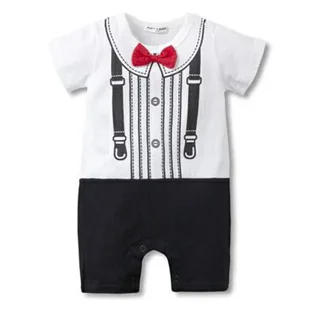 8 видов стилей! Летний Детский комбинезон с галстуком-бабочкой, джентльменский детский комбинезон, комбинезон с коротким рукавом, Одежда для новорожденных мальчиков, одежда для младенцев - Цвет: A1013A3