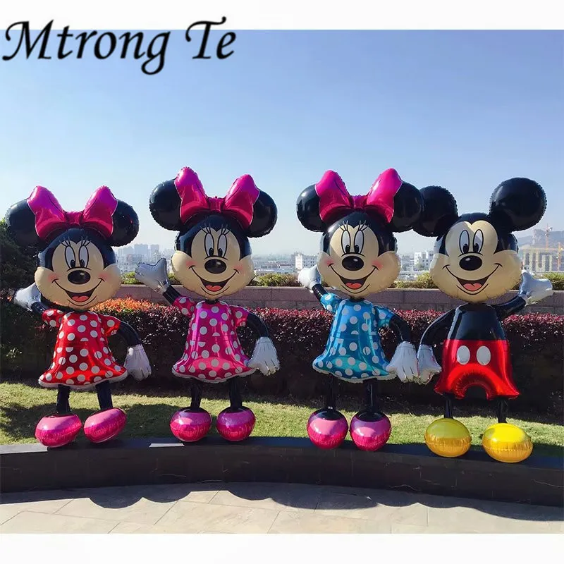 175cm large 3D Mickey Minnie Mouse foil Balloon Birthday Party red Pink Blue Standing decorations Cartoon Kids toys Baby shower