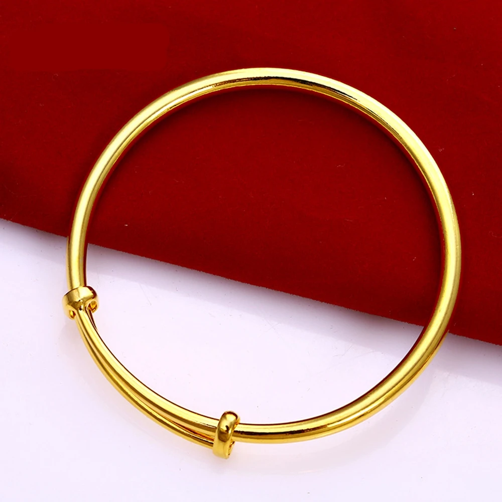 Расширяемый женский браслет с желтым золотом 60 мм * 4 мм|expandable bangles|women bracelet goldgold