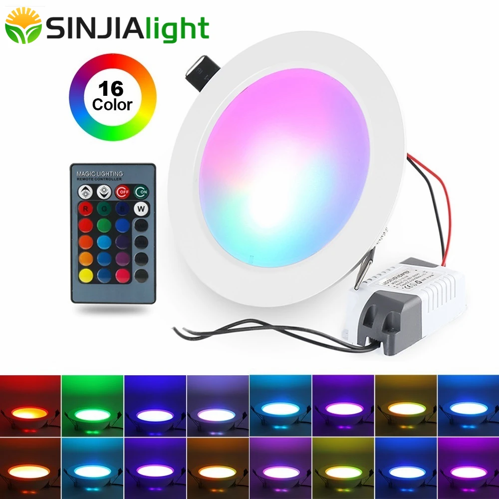 5W 10W RGB LED Panel Light With Remote Control Round Shape Downlight