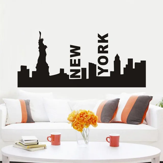 new york patung liberty kota silhouette wall sticker removable kota