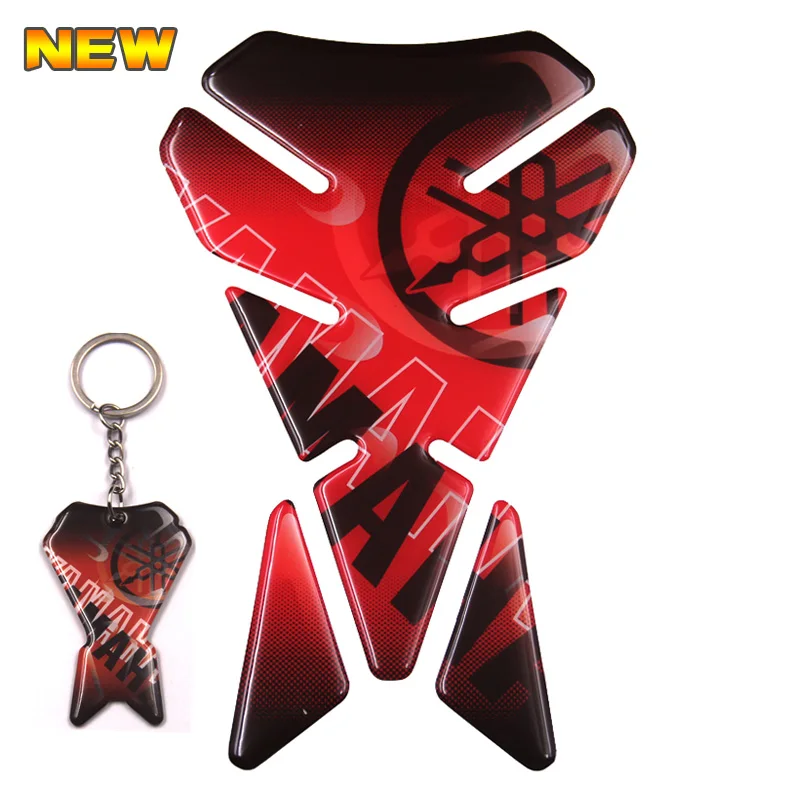 

3D HRC Resin Gel Motorcycle Tank Pad Sticker Decal Emblem for YAMAHA R1 R6 XJR YZF + KeyRing