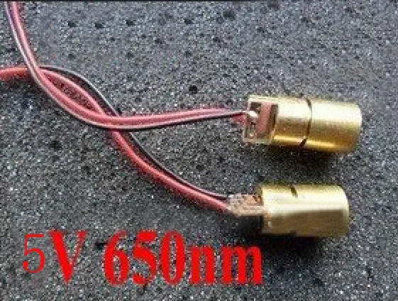 

Lowest Price High quality! 100pcs/lot 6mm 5V 5mW 650nm Laser Dot Diode Module Head RED, wholesale