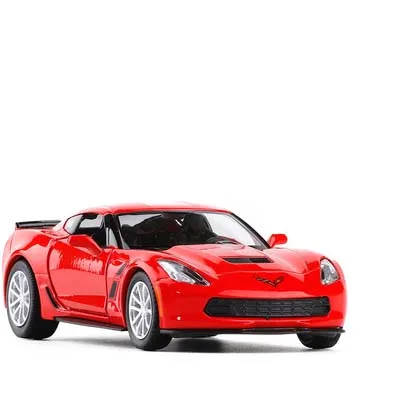 1/36 Chevrolet Corvette C7 металлические Литые под давлением машинки, игрушка с откидной спинкой, модель автомобиля из сплава, миниатюрный автомобиль для дня рождения, детские игрушки, подарки - Цвет: Red