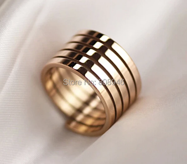 14KGP телескопическое весеннее кольцо для влюбленных, модные парные кольца, блестящие кольца на палец, ювелирные изделия из нержавеющей стали,, S032