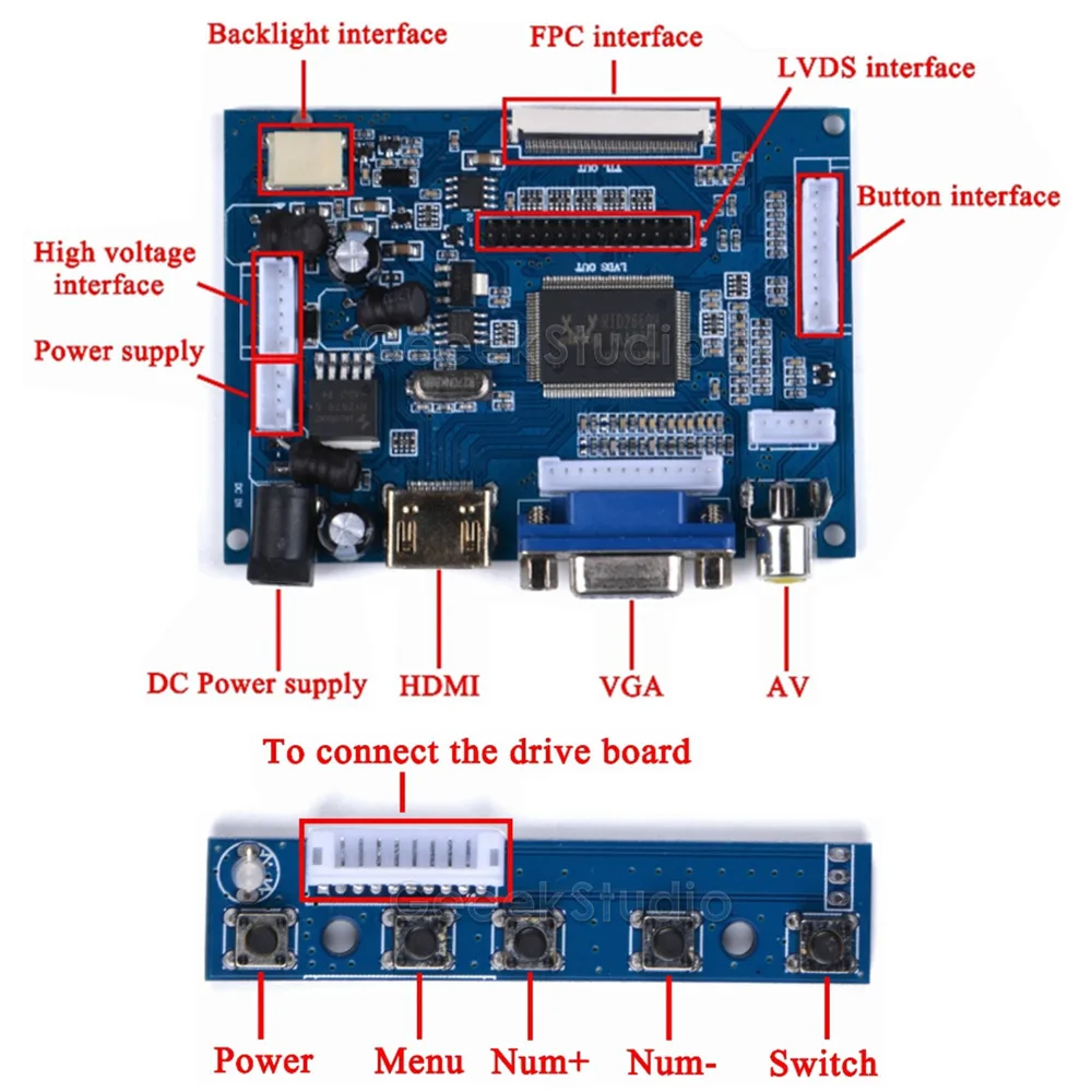 Raspberry Pi 7 дюймов ЖК-дисплей Дисплей 1024*600 TFT монитор Экран с привод доска для Raspberry Pi 2/3 Модель B/4 B