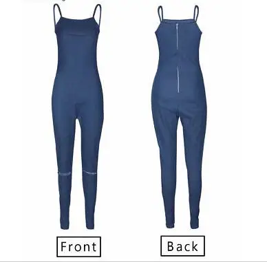 

Womens Lady Female Skinny Sleeveless Denim Jeans Long Pants Straps Jumpsuit Rompers Trousers
