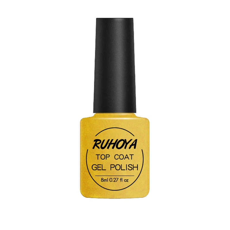 Ruhoya Stained Glass Esmalte Permanente Uv Color Gel Nail Polish Jelly Gel Lacquer Gel Nail Varnish Crystal Amber - Цвет: TOPCOAT