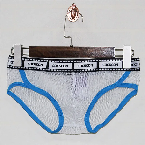 New Male Underwear Brand Mesh Briefs Mens Mesh Undies Gauze Underpants