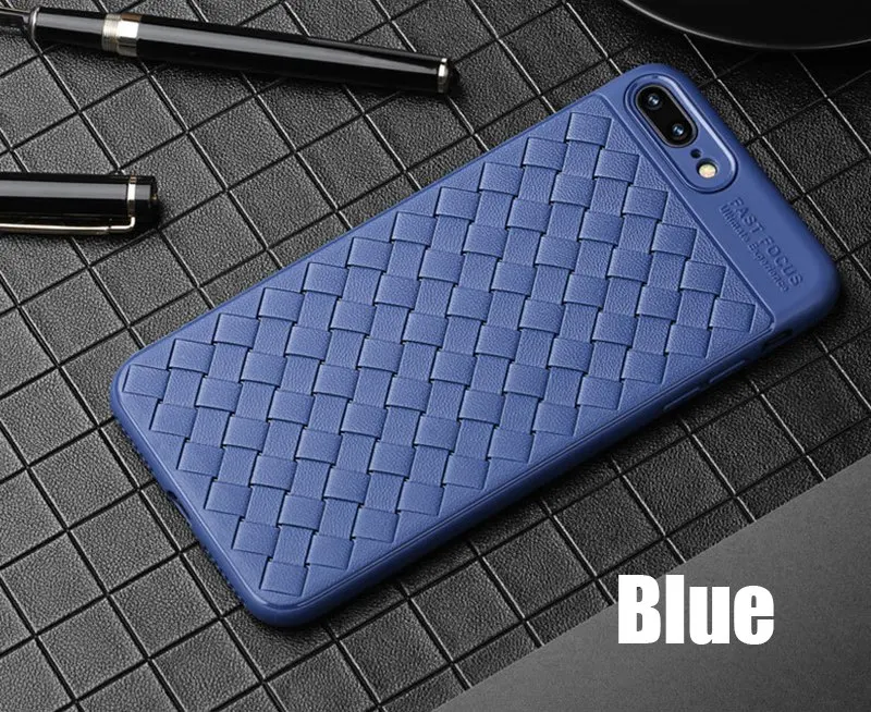 TOMKAS Grid Weaving Slim Case For iPhone 8 7 6 6s Plus X Cover Cases Silicon TPU Luxury Phone Coque Case For iPhone 7 8 6 X  (21)