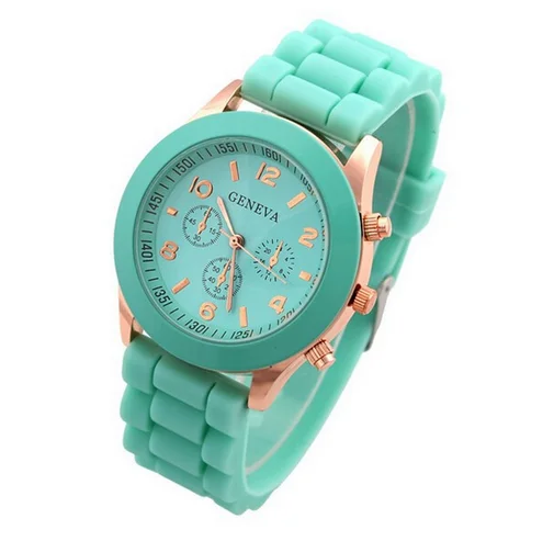 Лидер продаж ЖЕНЕВА Марка женские силиконовые часы Дамская мода платье кварцевые наручные женские часы GV008