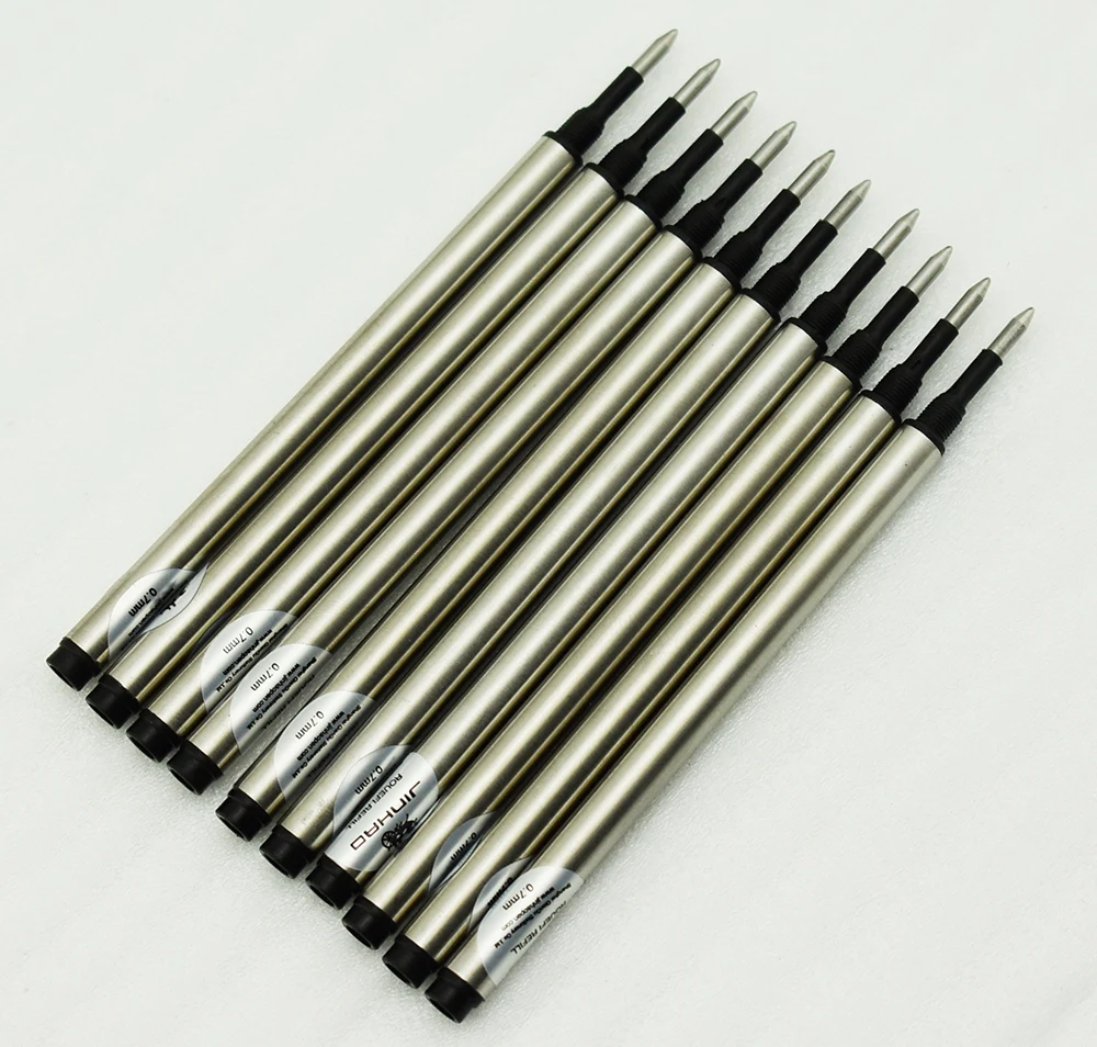 Jinhao Rollerball Pen 용 10 PCS Jinhao Rollerball Pen 잉크 리필, 스크류 타입 0.7 Mm-검정색