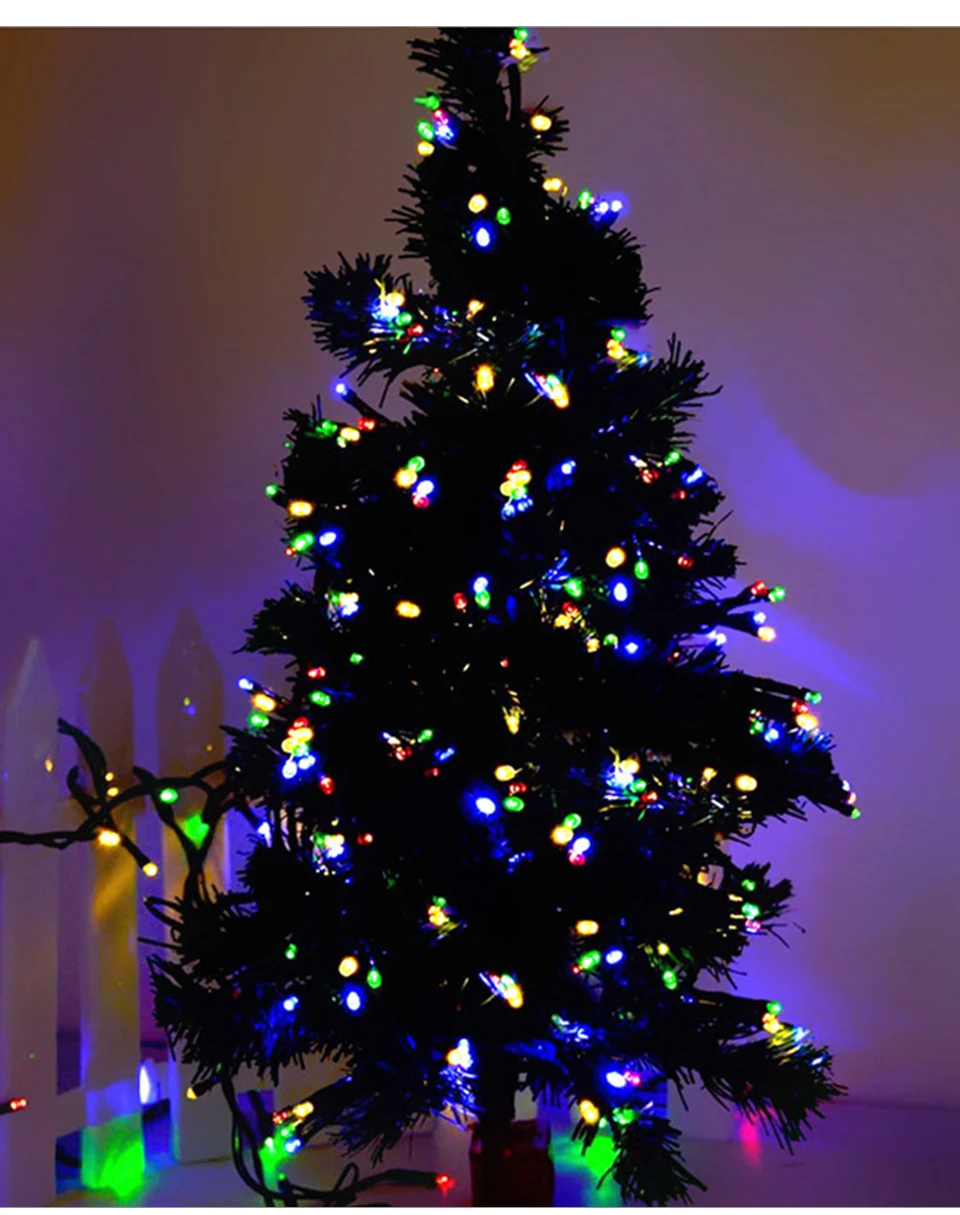 10 м рождественское освещение, гирлянда 220 В, штепсельная вилка европейского стандарта 100, 8 режимов, RGB, многоцветная, для помещений, для рождественского сада, вечерние, свадебные украшения, гирлянда