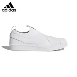 Оригинальные аутентичные Adidas Originals SUPERSTAR SlipOn унисекс обувь для скейтбординга кроссовки анти-скользкие износостойкие низкие плоские