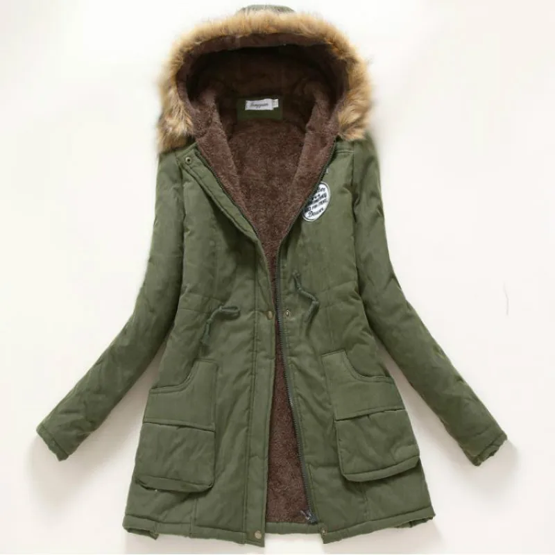 Winter Coat Women 2018 New Parka Casual Outwear Military Hooded Thickening Cotton Coat Winter Jacket Women Fur Clothes S-XXXL