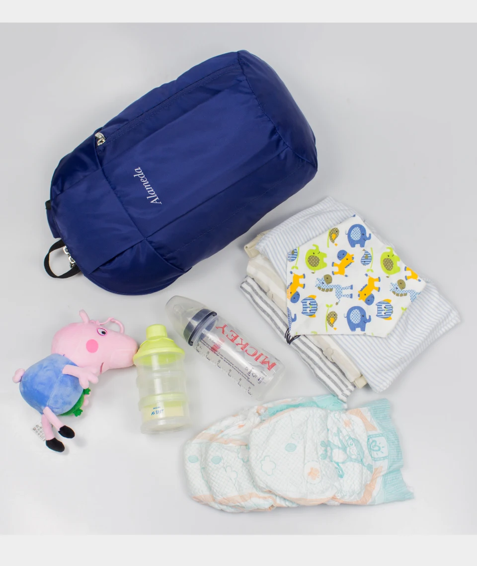 Alameda, одноцветная сумка для подгузников, рюкзак, Супер светильник, мини сумка для подгузников, водостойкая сумка для ухода за ребенком