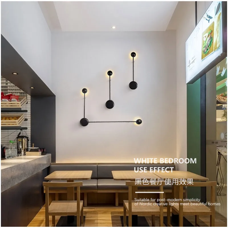 Nordic Art Geometrical LED Wall Lamp Creative Designer Studio Kitchen Restaurant Light Bar Cafe Wall Lights Free Shipping