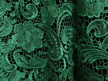 

emerald lace fabric, venice lace fabric, crochet lace fabric by the yard, on sale, 1 yard, vlf011